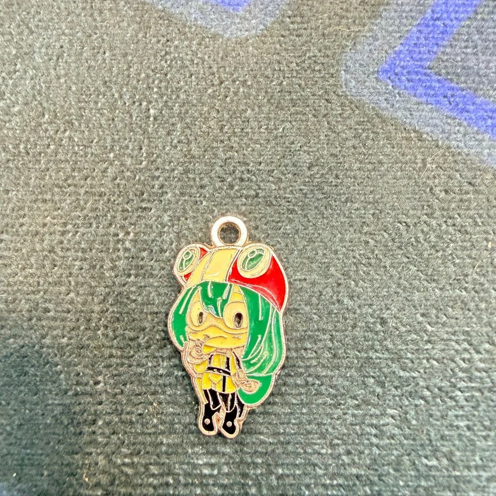 My Hero Academia Tsuyu Asui Charm Unisex Green Enamel Anime Keychain Pendant
